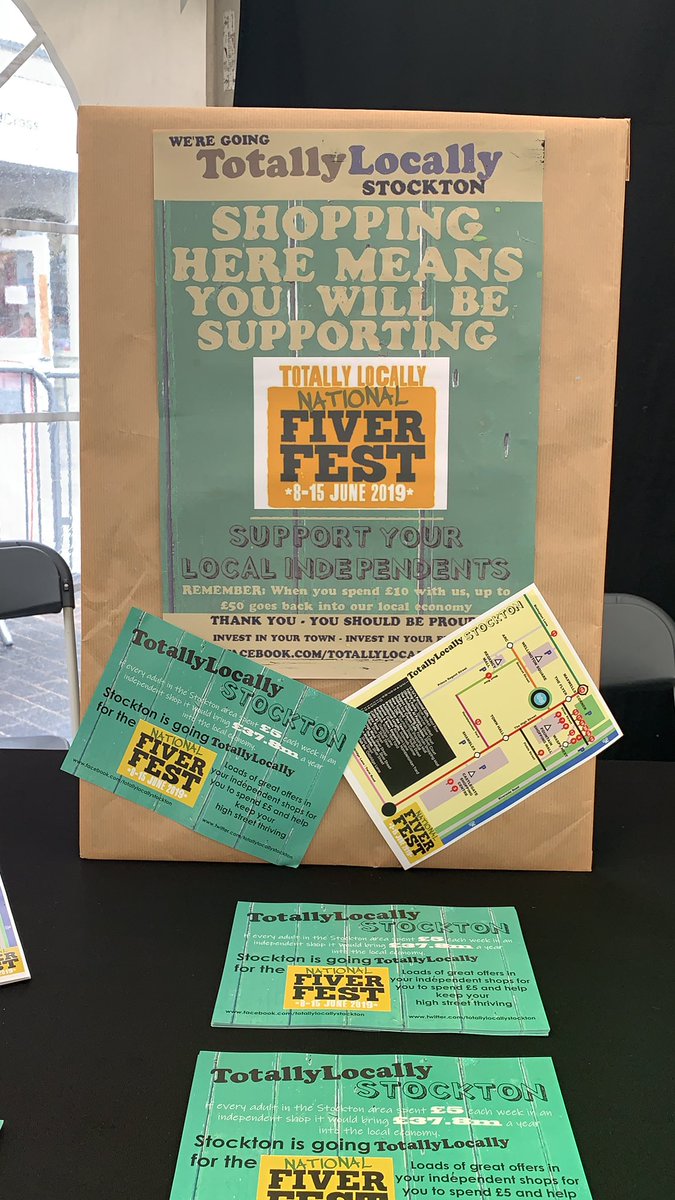 iStationKelly's tweet photo. To promote the national #Fiverfest @iStationOnline are giving out leaflets this morning in the marquee on Stockton High Street as part of #StocktonStages on how you can support your local independents! Pop in and say hi 👋, grab a map and go spend your fiver on an awesome offer! https://t.co/u8VZnhOiJX