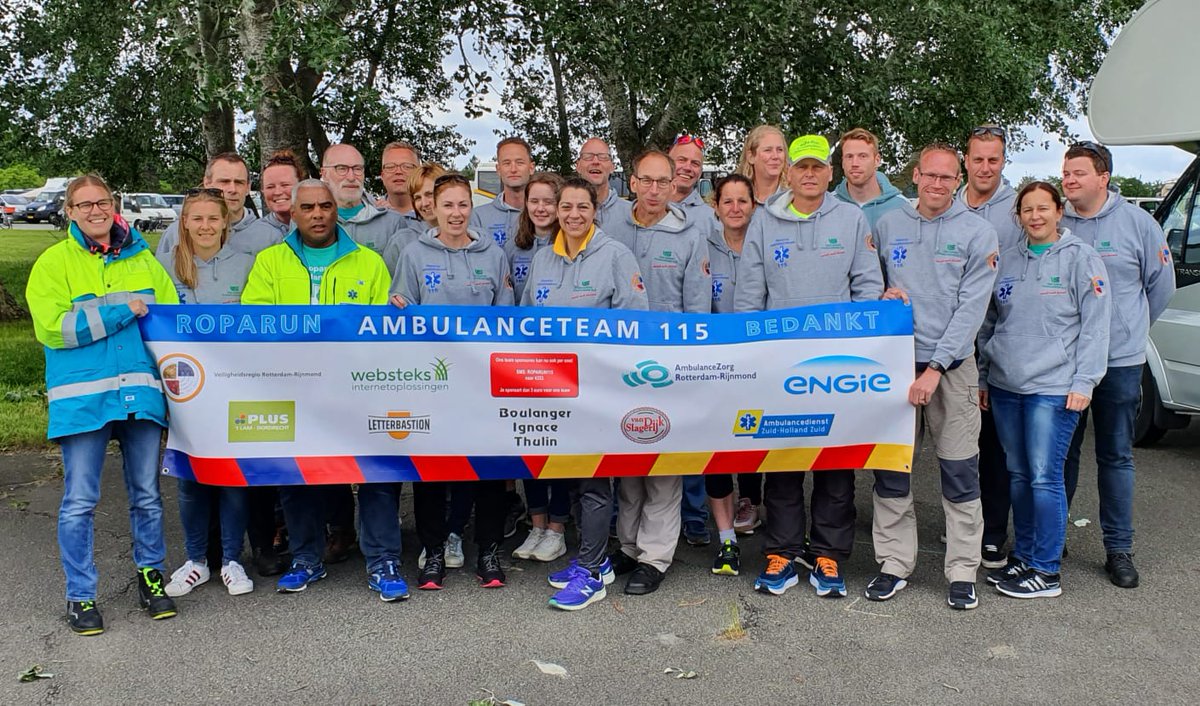 Teamfoto voor Roparun 2019.