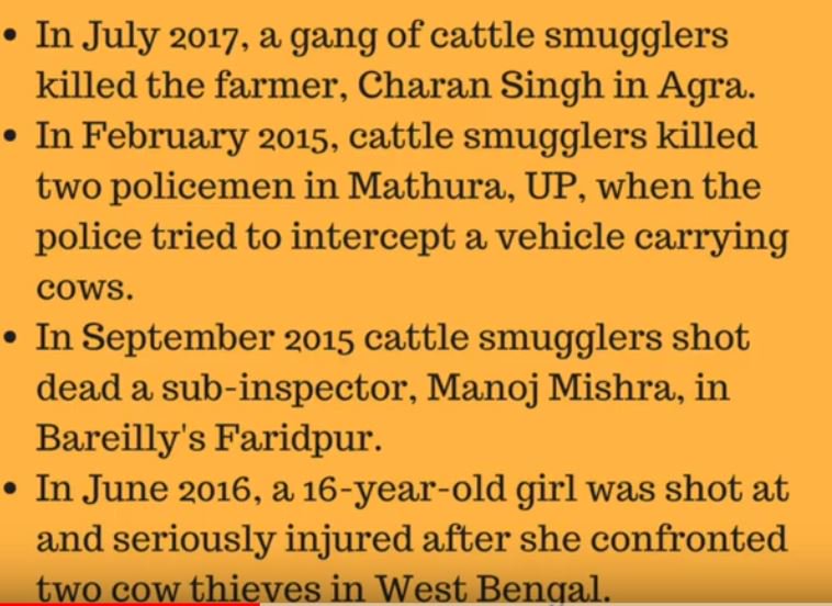 9/Jan/16: killed BSF constable in West Bengal1/Jun/16: killed 16 yr old girl who confronted cow thieves in Etah, Agra6/Jun/16: Jakib & Itikar killed chowkidar Data Ram on suspecion of police informer in Azamgarh