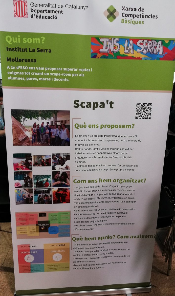 CRPSegria's tweet photo. Quatre centres de la #xcbt7 presenten pòsters a l'espai compartim de #17jornadaxcb de la @xarxaCb: l'escola Sant Jordi de Puigverd de Lleida, @ElisisEscola, @InsAlpicat i @InsLaSerra. I @CeeEsperanca participa a l'espai Debat. L'enhorabona pels vostres projectes. Seguim! https://t.co/1Cz48QdYN2