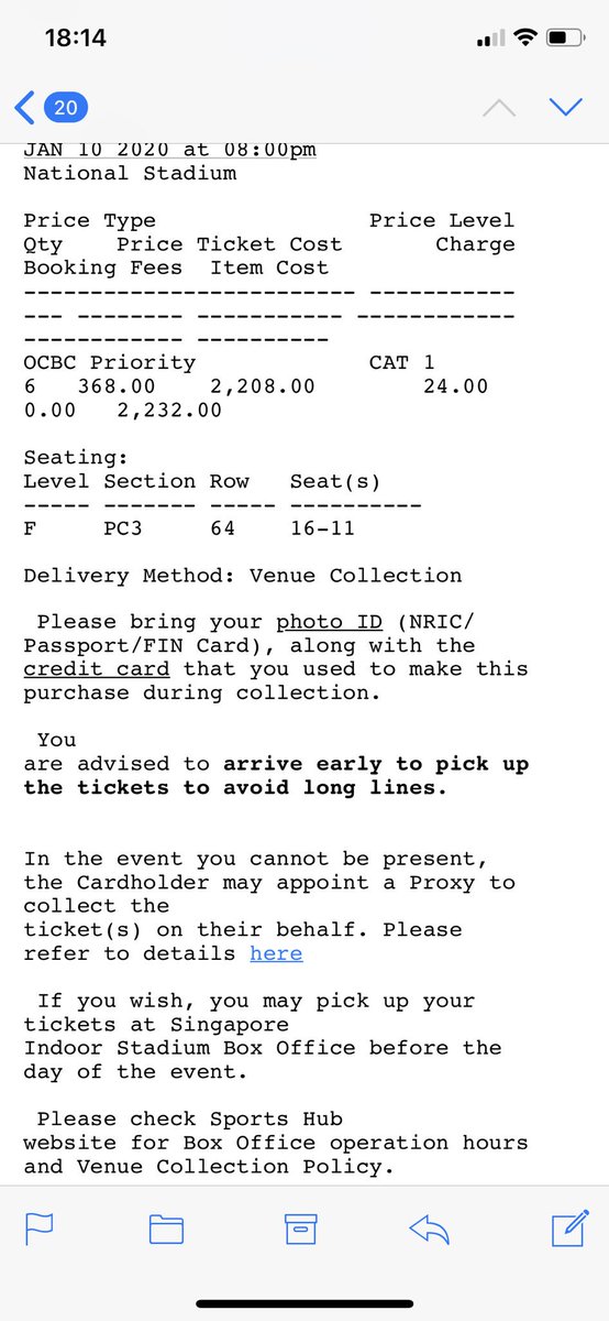 LohMav's tweet photo. Selling Jay Chou 2020 in Singapore X6 CAT1 tics at original price dm if interested https://t.co/kqIAvGU33H