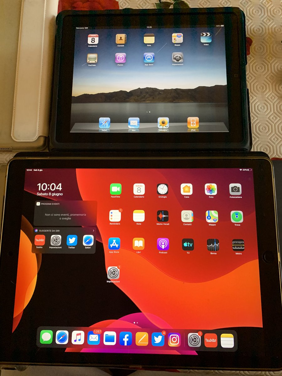 Ric_iDex_1996's tweet image. iPhone OS 3.2 on the original #iPad vs #iPadOS Beta 

Il primo iPad con #iPhone_OS 3.2 (la prima versione per iPad) vs il nuovo iPadOS beta 

#iPhoneOS3_2 #iOS #iPadOS #iPad #iPad1 #iPad1stgeneration #originaliPad #iPadPro129 #iPadOSbeta #Apple #apple #iPad2010 #iPadPro