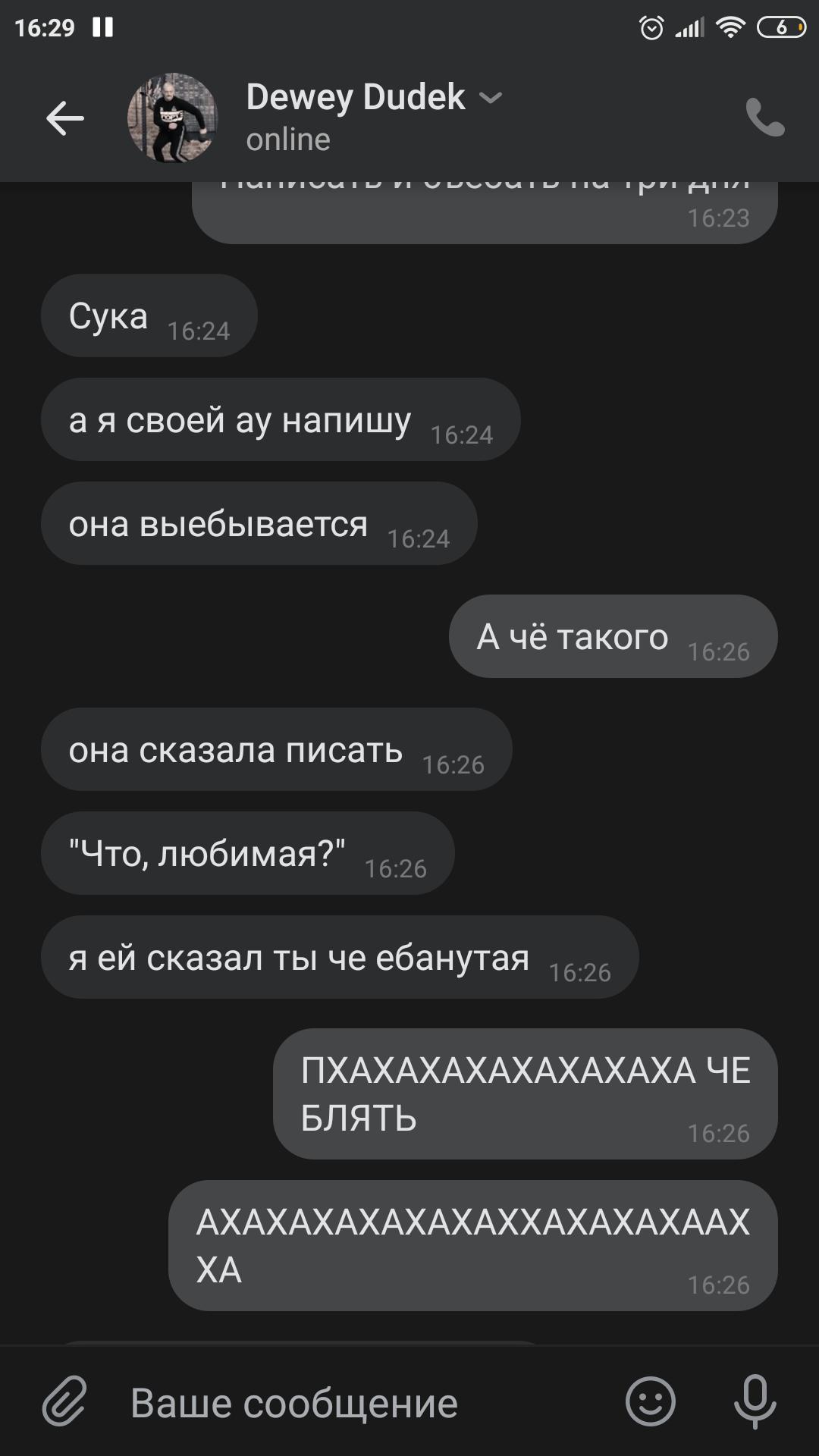 Скриншот переписки