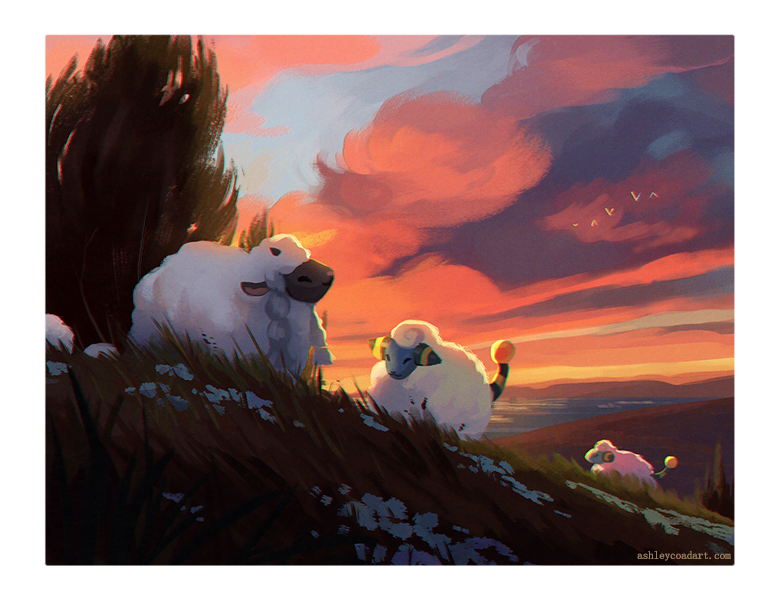 「☀️ late summer sunsets ☀️

#wooloo #Poke」|Ash🍁のイラスト