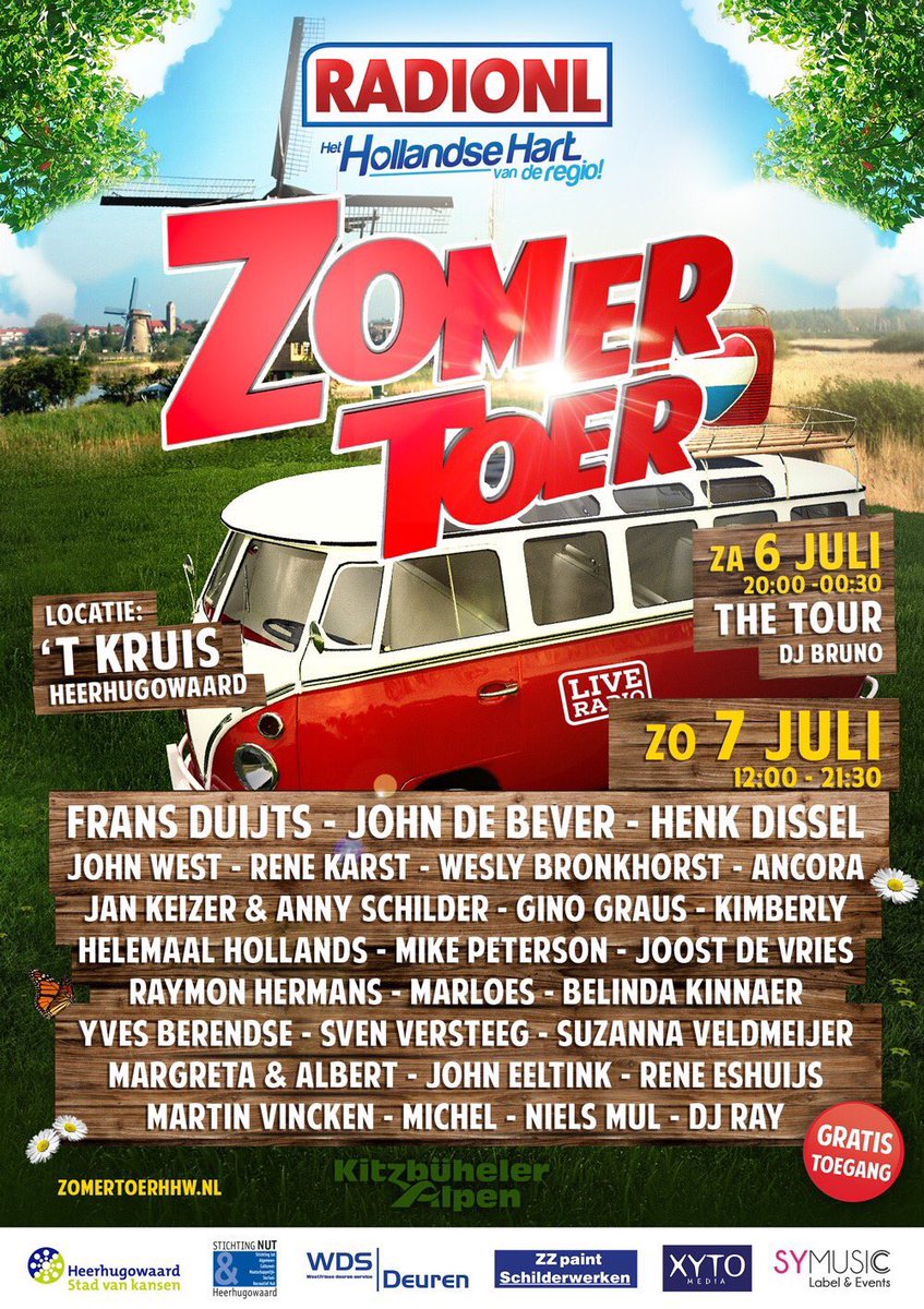 Zomertoer #Heerhugowaard 6 + 7 juli 2019 ⚠️ en keert terug naar ijsbaan ‘t Kruis ⚠️ met oa <a href="/JohndeBever/">John de Bever</a> <a href="/weslybronkhorst/">Wesly Bronkhorst</a> <a href="/HenkDissel/">Henk Dissel</a> <a href="/renekarst/">R E N E K A R S T</a> <a href="/zangerjoost/">Joost de Vries</a> eva 👉 zomertoerhhw.nl