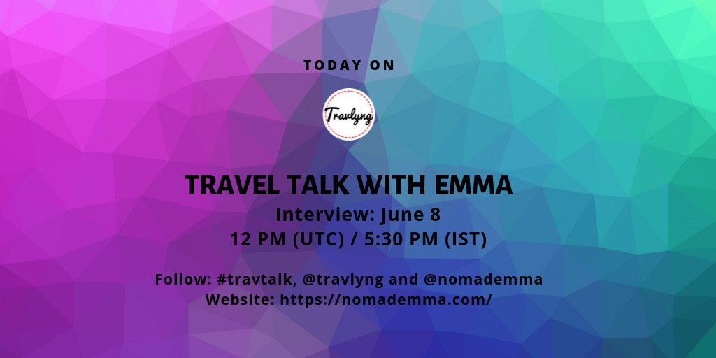 Starting a #travtalk with <a href="/travlyng/">Travlyng</a> in 10 mins 😊 Join in the conversation so we can all learn a little bit more about each other's travelling lifestyles 🤗 pic.x.com/luNUJIwV2N