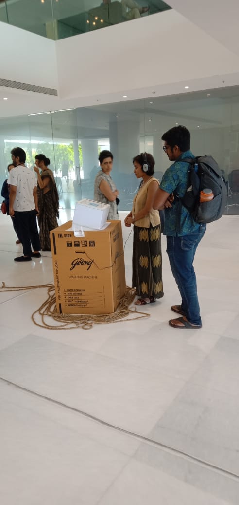 GodrejArchives's tweet photo. Such a bliss to see visitors appreciating our installation- #OnTheMove, at #MigrationMuseum by @IndiaCultureLab, reading &amp; listening to #memories &amp; #migrationstories of #Navganis &amp; enjoying the take-aways. Pick your own before the day ends😃
#GodrejOnTheMove #NavganisOnTheMove https://t.co/aUaVHFmeo7