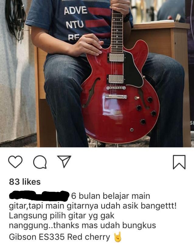 17 tahun belajar musik dan bermusik, harga gitar saya tidak lebih dari 5jt rupiah! 4 tahun kuliah musik saya belum berani bilang main gitar saya sudah asik! #nyinyir #iri #dengki #gibsonmakeyouplaygreat