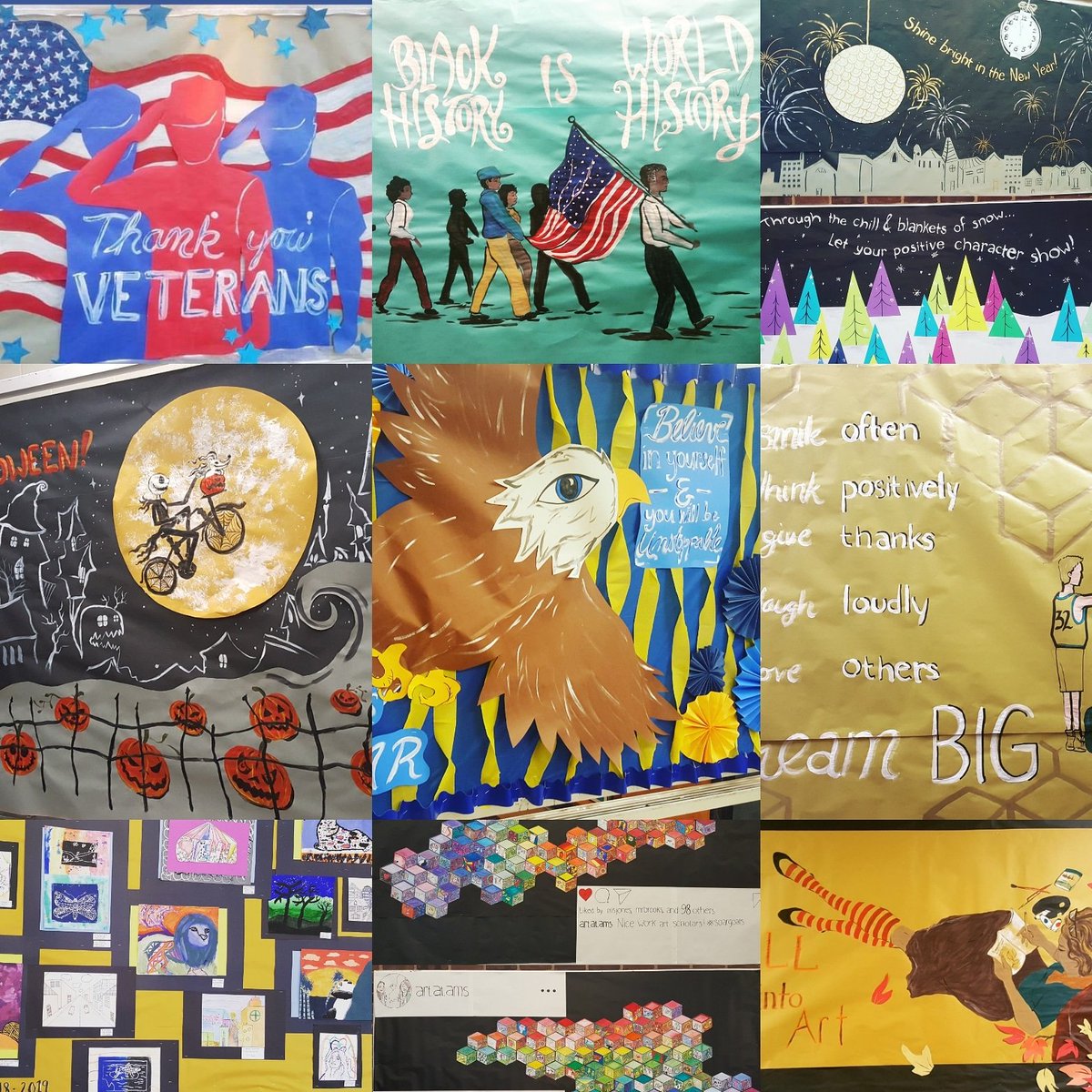 MarieDrex1's tweet photo. Some art by students and bulletin boards by us https://t.co/M9cjK8CSvq