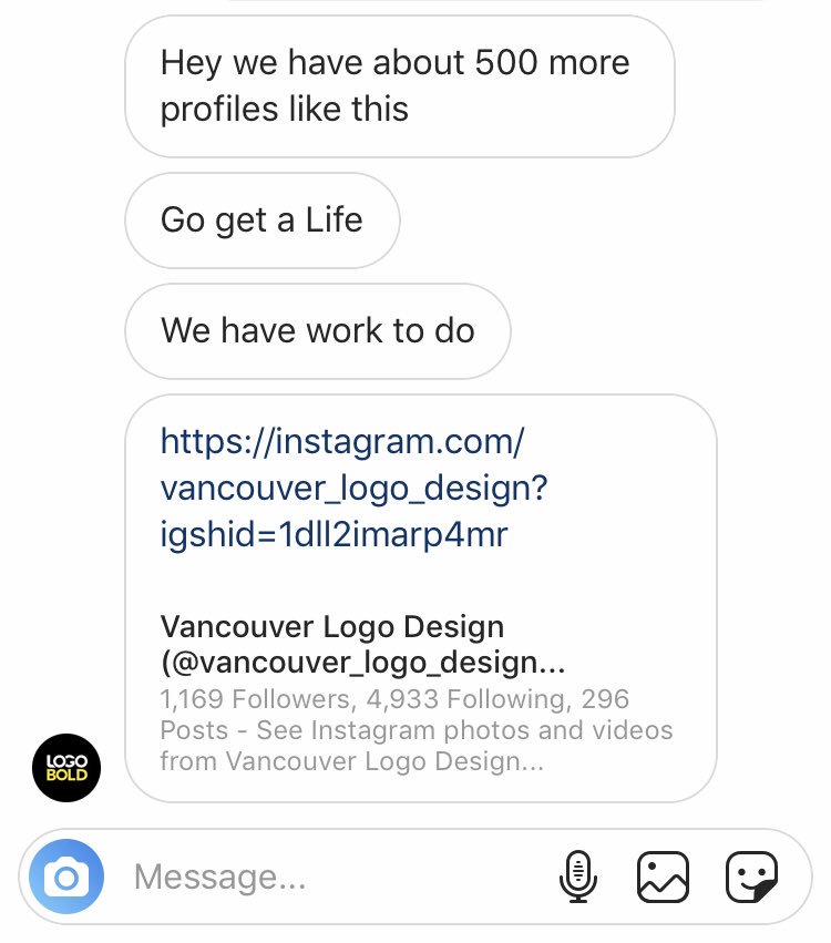 itsmagichere's tweet image. This account is reselling logos without artist’s permission. This was their reponse when I asked them to stop this 🤯

Lets stop this bs, RT to spread 🙌🏼
instagram.com/logobold