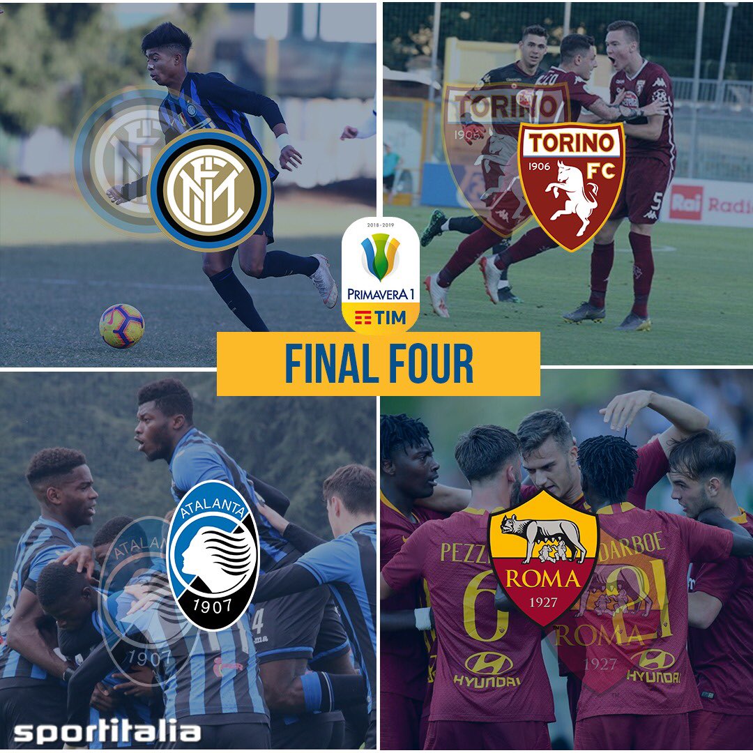 tvdellosport's tweet photo. 🏆| In #SiPrimavera è tempo di #FinalFour! Queste le squadre che  da lunedì daranno il via alla volata scudetto ⚽️

➡️ Lunedì alle 20:45 @Atalanta_BC 🆚 @TorinoFC_1906 
➡️ Martedì alle 18:00 @Inter 🆚 @OfficialASRoma 

@SerieA 
#Sportitalia https://t.co/jsEEhTIGSW