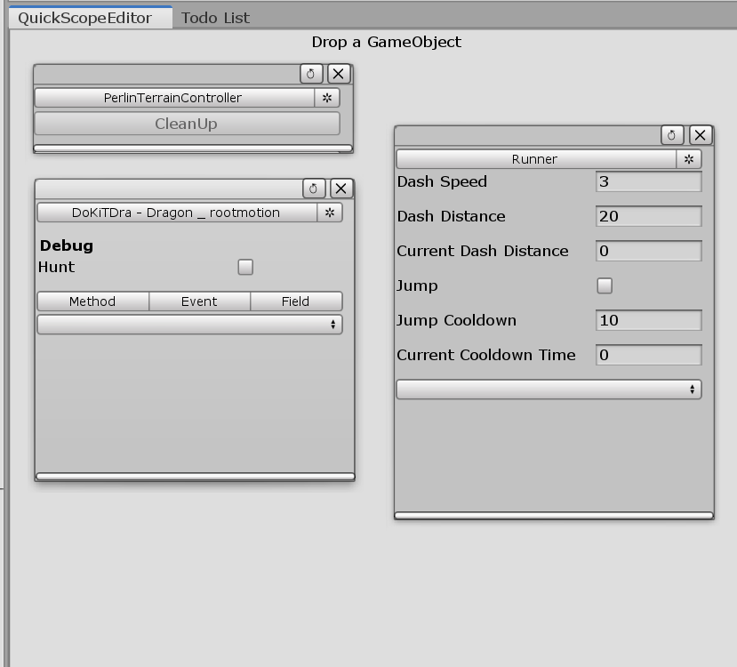 JoJpeg's tweet photo. Since my #unity3d heirachy starts so be a mess prettymuch after project setup, i made a little addon to access often used GameObjects and all their fields, events and methods i actualy care About. This is prettymuch v0.001 but its already very handy

#editorscript #MadeWithUnity https://t.co/rl6YAXx2mZ
