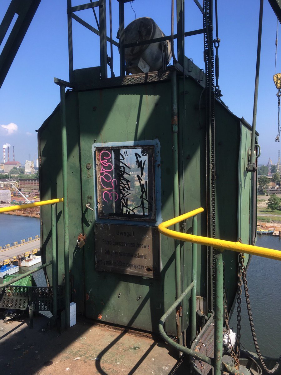 OrmstonHouse's tweet photo. Today’s office! Nice views from crane M3 in the Gdańsk Shipyard. Check out our Instagram story at memoryofwatereu #M360 #stoczniacesarska #nowehistorie #memoryofwatereu https://t.co/HU1JWSETnz