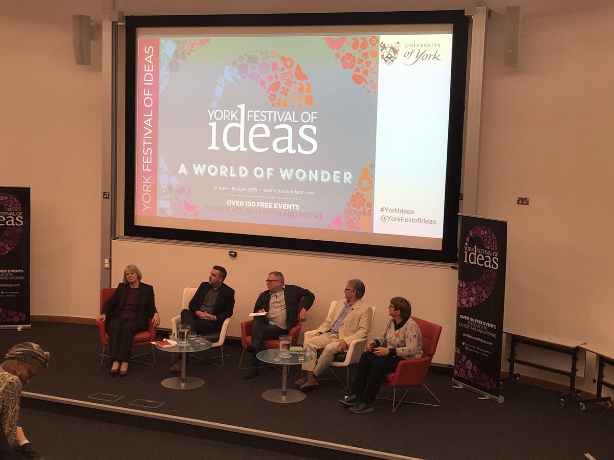 JoMMiller's tweet photo. York Festival of Ideas session: What are University’s For? Two wonderful ideas  - ‘Students are at the heart of What York does’ &amp; interdisciplinary relationships are vital for research success. https://t.co/dkM77UC6rP