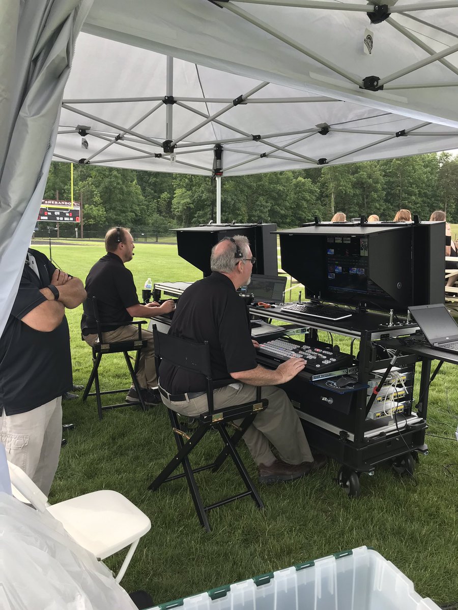 Ready to go with our livestream of the Sherando High Graduation, the last of our three high school graduation livestreams. Thanks to our media production and IT teams for a job well done.