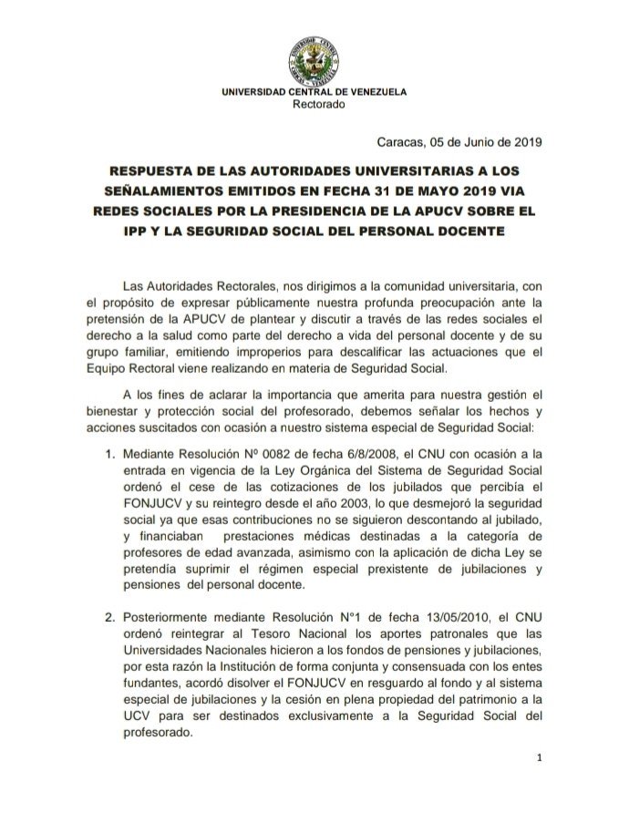 Rectorado UCV tweet media