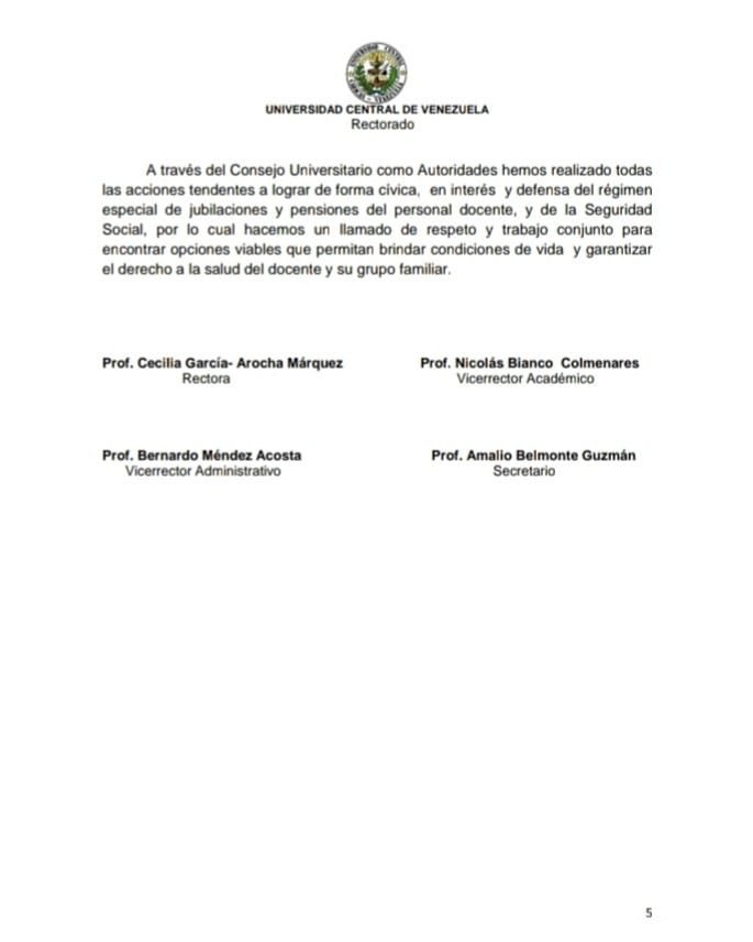 Rectorado UCV tweet media