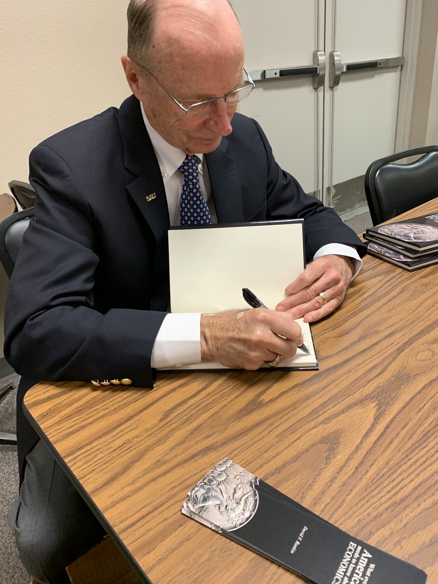 RotaryClubMagAR's tweet photo. This past Thursday, the 75th Anniversary of D-Day, Dr. David Lanoue was inducted as a new member of Rotary Club #2555, &amp; Dr. David Rankin spoke about his book, ‘What Every American Needs to Know about Economics.’  It was an eventful meeting. https://t.co/XZFHelxAbx