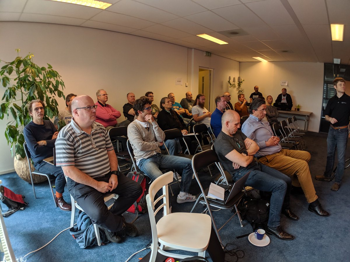 cybette's tweet image. Presentation and workshop modes, self-paced and assisting one another, great questions and discussions... The #Ansible community getting excited and educated about #Kubernetes Operators and #OperatorFramework at @AnsibleBenelux event.