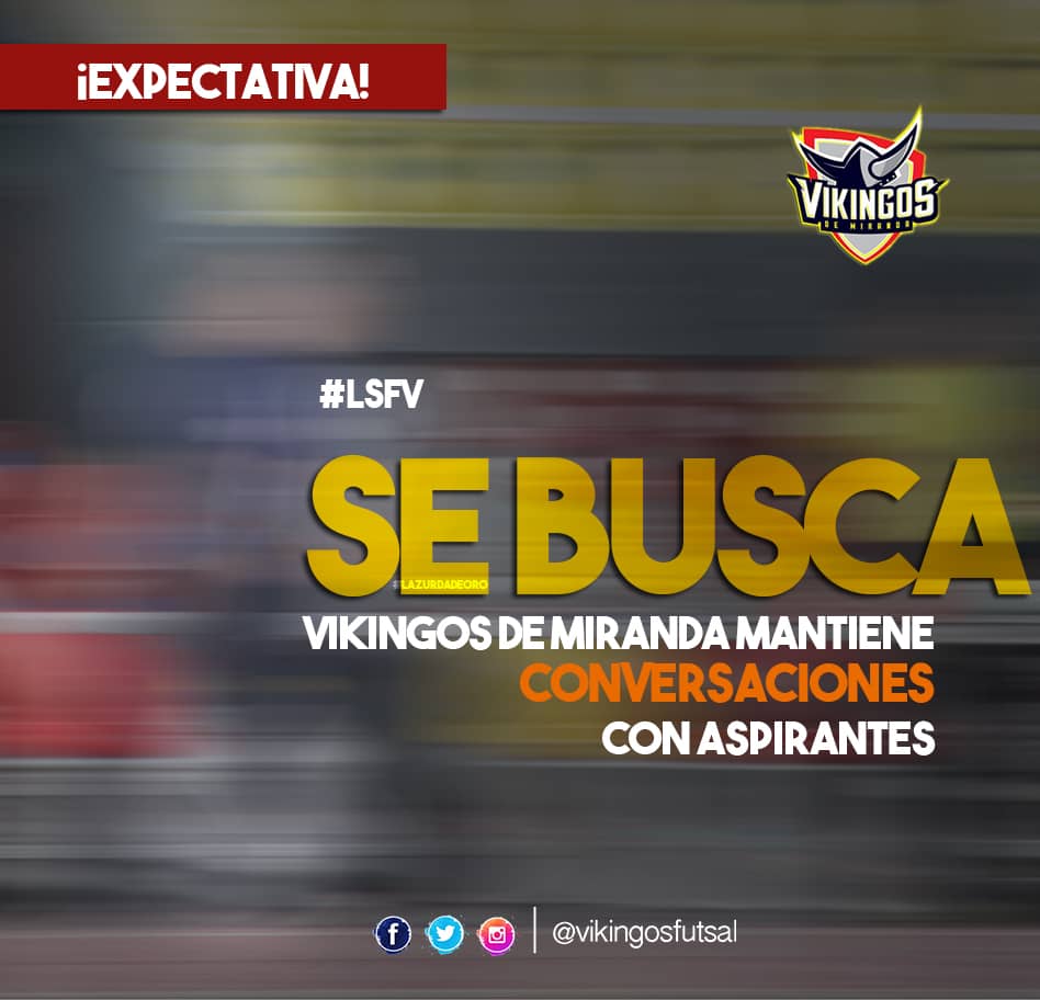 VikingosFutsal's tweet photo. #EnelMercado #LSFV #Oficial La Gerencia del club se encuentra en conversaciones aspirantes al puesto de DT del cuadro Mirandino. https://t.co/NTc2hwsr7O