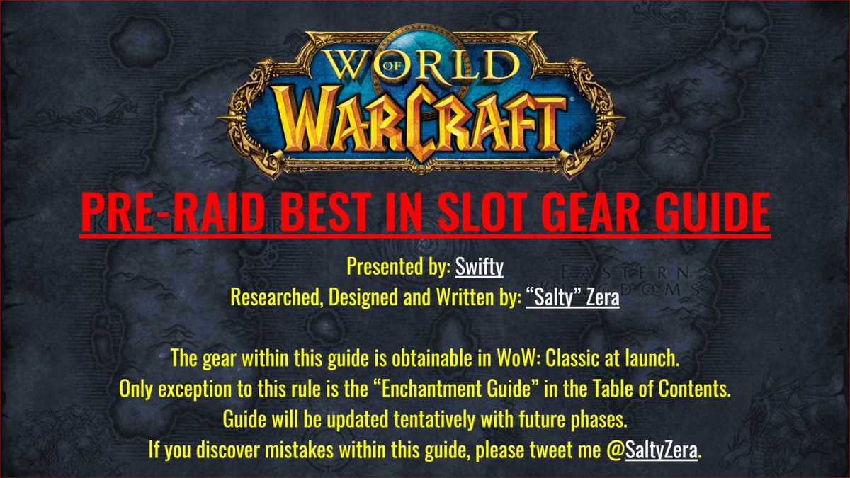 SaltyZera's tweet image. Be sure to visit @SwiftyiRL&apos;s Twitch page for the ULTIMATE #WowClassic GUIDE! I created this for the entire community! Wish Beta was for everyone, so more useful Guides like this could come to life! ❤️ you @Blizzard_Ent! FOR THE ALLIANCE! #NoChanges