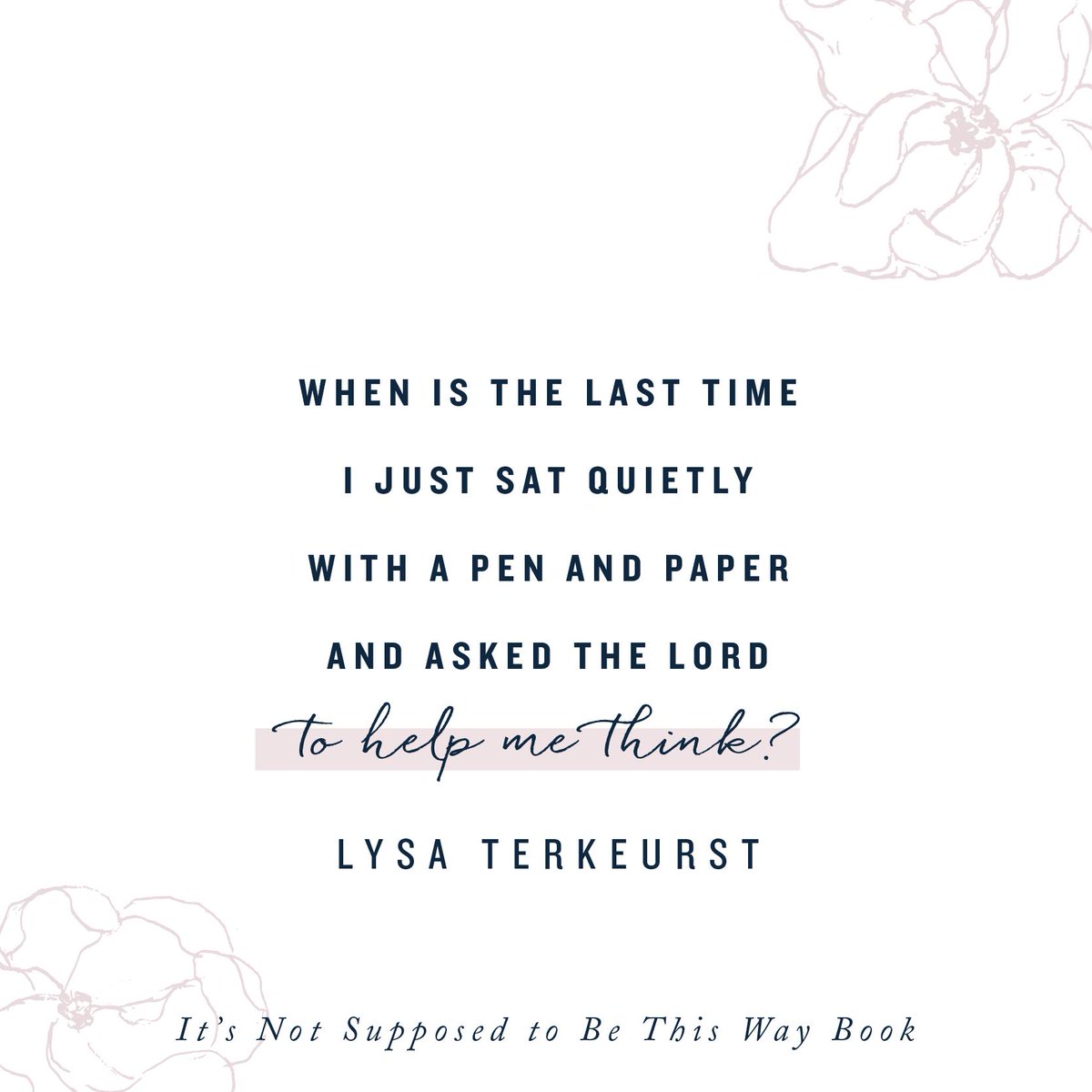 LysaTerKeurst's tweet image. Lord, make my thoughts more like Your thoughts. Make my words more filled with Your grace and compassion. Make my plans more in line with Your purpose.