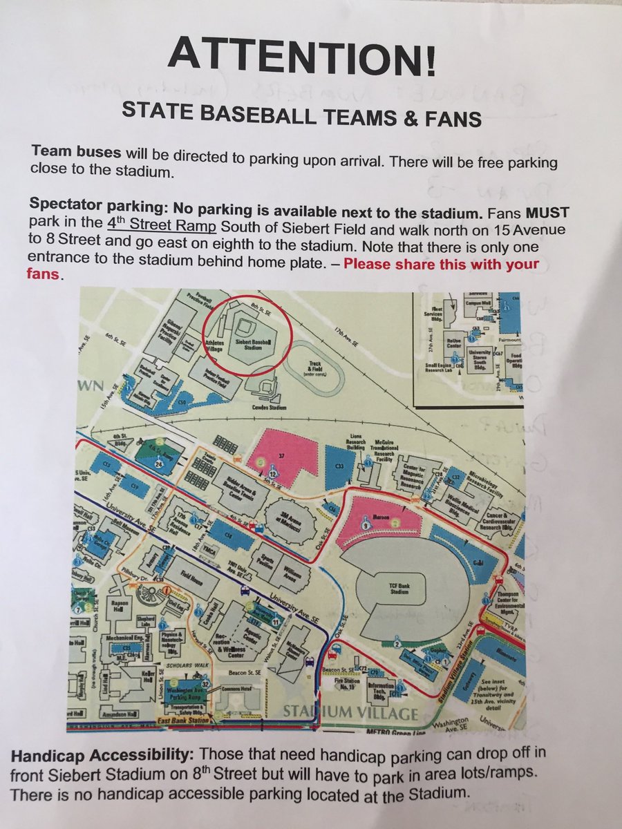 Packer fans! Below is parking information for Siebert Field.