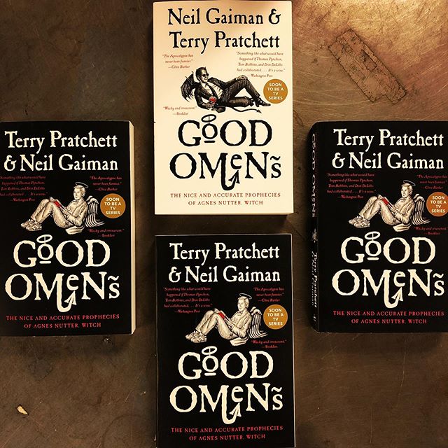 crm2691's tweet photo. Do you prefer to read the book before you watch the show? You know we do! #goodomens #bingewatch #thebookisalwaysbetter #neilgaiman https://t.co/1KR9eniPrH