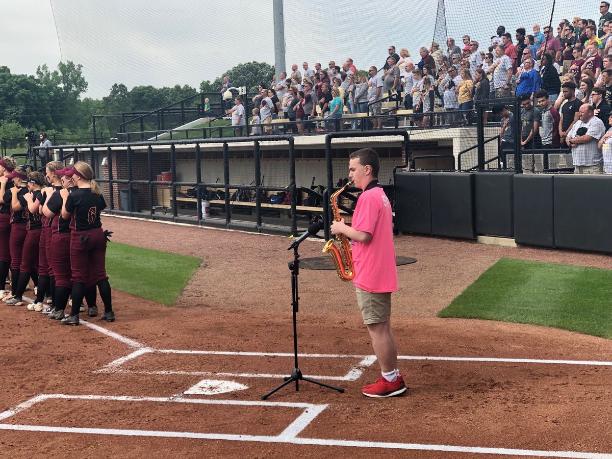 Jacob Snook blew the fans away playing the National Anthem at the <a href="/IHSAA/">IHSAA</a> softball state finals. Great job Jacob and thanks you for representing LHS wonderfully, very impressive!  👏👏👏
