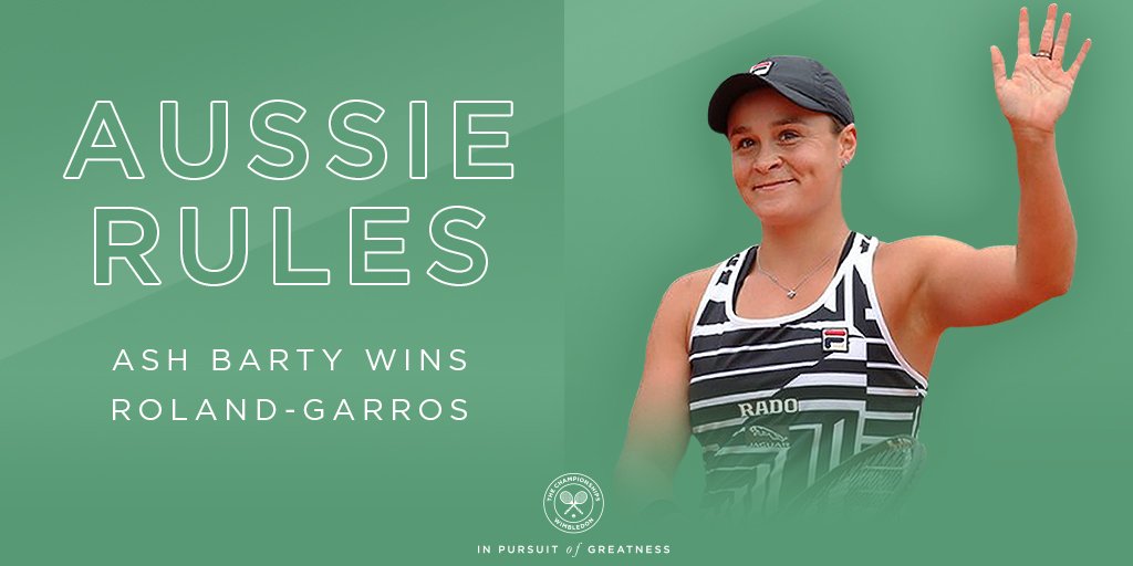 Wimbledon's tweet photo. Exactly three years ago, @ashbar96 had just returned to tennis after taking a break from the sport.

Now, she's the @rolandgarros champion 👏🇦🇺 

#RG19 https://t.co/JwX7lTRuY9
