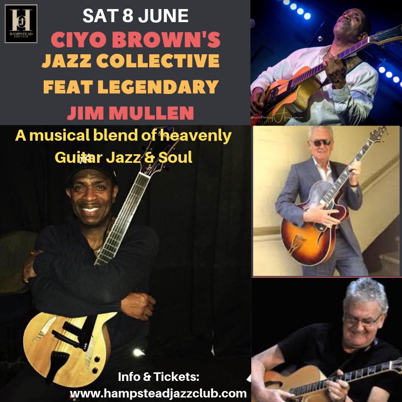 LDNJazzGuitar's tweet photo. Today’s picks: @CiyoBrown and @jimmullenjazz join forces at @hjcjazzclub // @wildcardcr with guests @freddiegavita &amp; @Deaglesmusic are at The Archduke https://t.co/R3xFhv8AcK