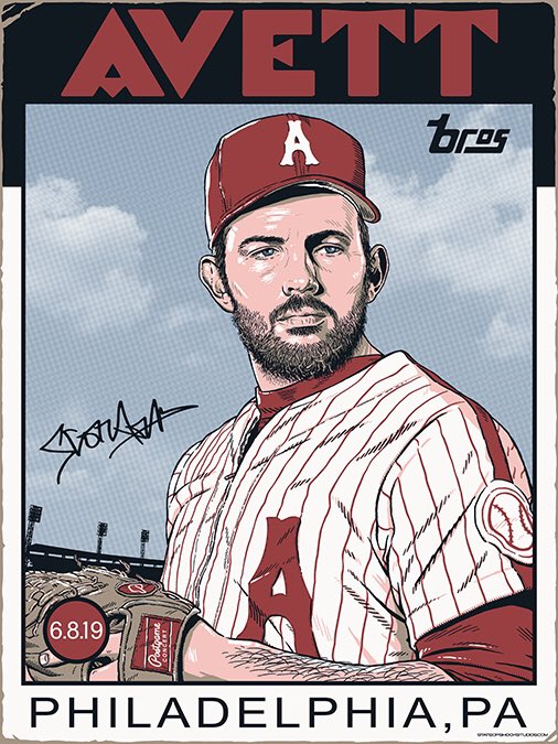 Poster for tonight's <a href="/Phillies/">Philadelphia Phillies</a> postgame concert at <a href="/CitizensBnkPark/">Citizens Bank Park</a> is by <a href="/darinshock/">Darin Shock</a>. Merch stand is at first base plaza behind Section 115.