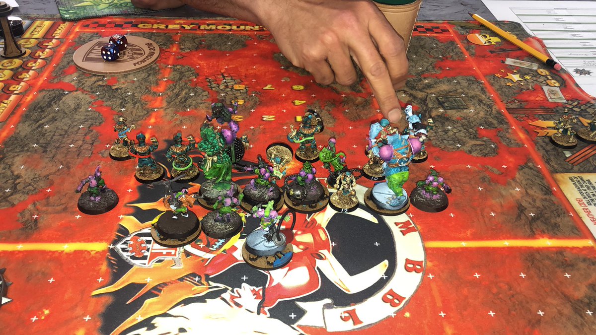 #PowTown round 1 goblins vs Khmeri!  The ball and chains are swing dem bones.