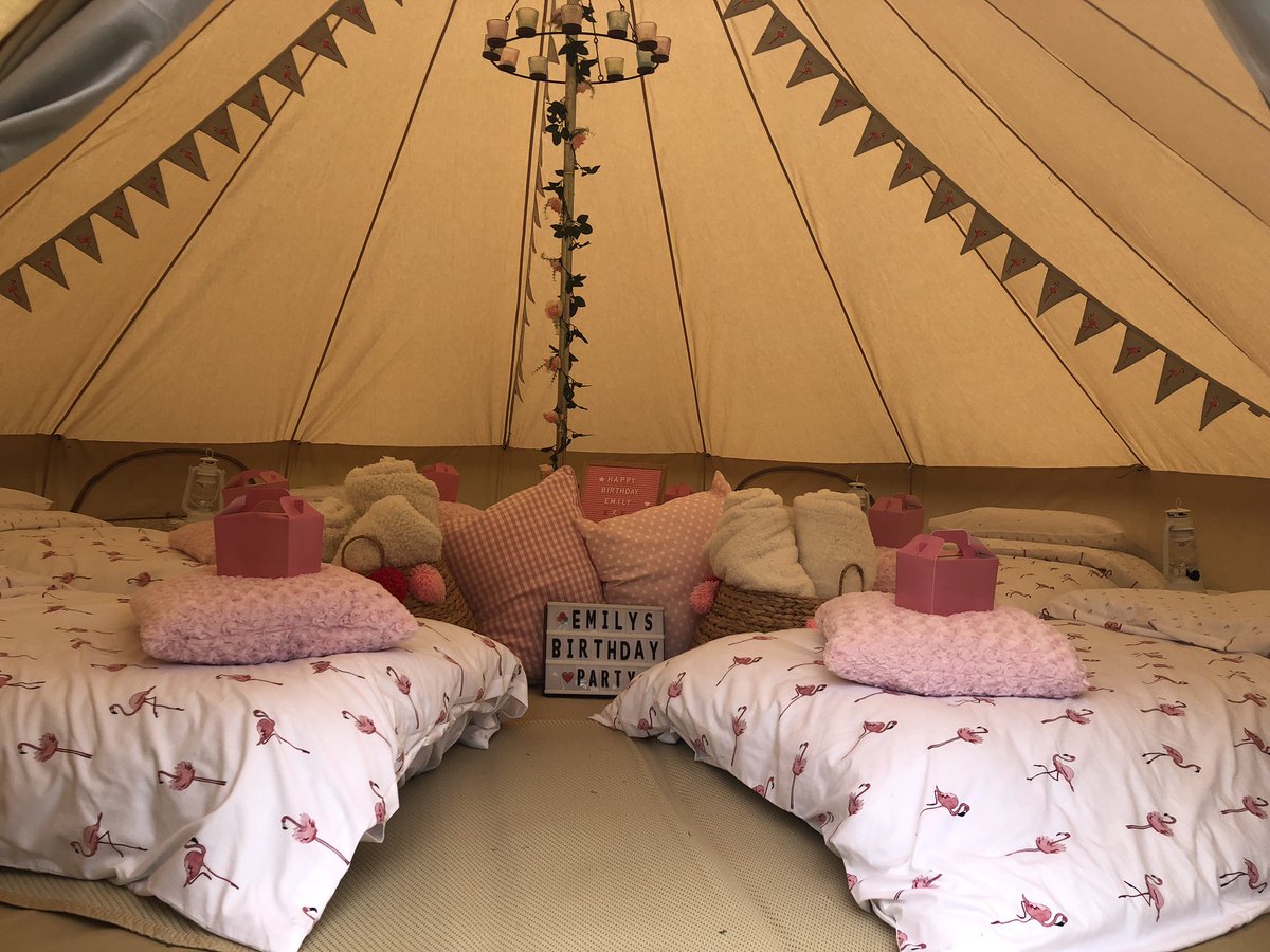 Two sleepovers set up today, one outdoor flamingo bell tent and one Daisy tipi sleepover! One owl bell tent set up on Thursday ready for today! 20 children catered for this weekend 💕
Happy birthday to Lily, Daisy, Cara and Sophia - we hope you have a wonderful sleepover 🎉🌸🎉