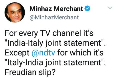 168Let me sign off on this thread for the time being by leaving this screenshot of a tweet by  @MinhazMerchant here without adding any comment to it! #NDTV
