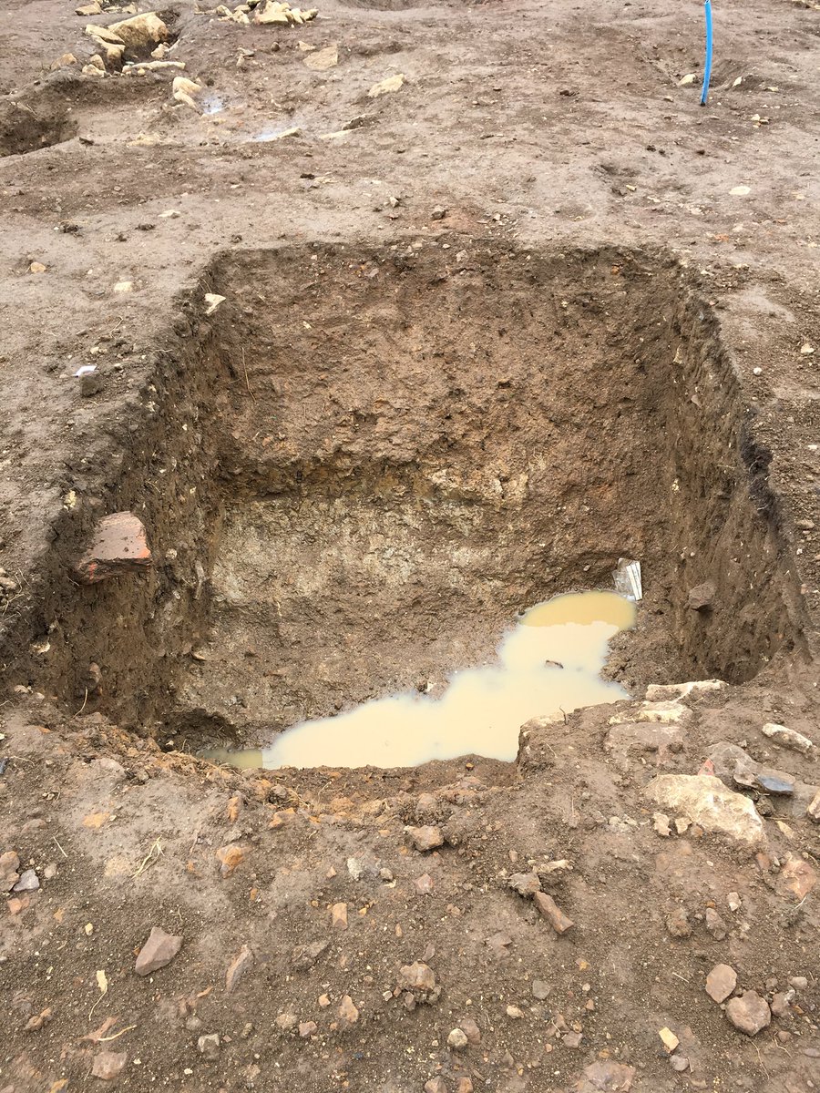 ChesterFarmNcc's tweet photo. Sadly, the rain has made it impossible to dig on site today. Our pits, ditches and graves are rather wet! #archaeology #weather https://t.co/SdJyshH0Zh