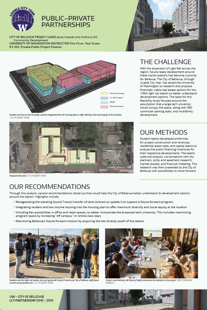 RealEstateUW's tweet photo. Undergraduate senior, Andrew M. Brown, presented the work of the Private-Public Project Finance class to the City of Bellevue council members and community members at the Livable City Year Celebration. Taught by H. Pike Oliver, Acting Chair Runstad Department of Real estate. https://t.co/kEFw3FuNP9