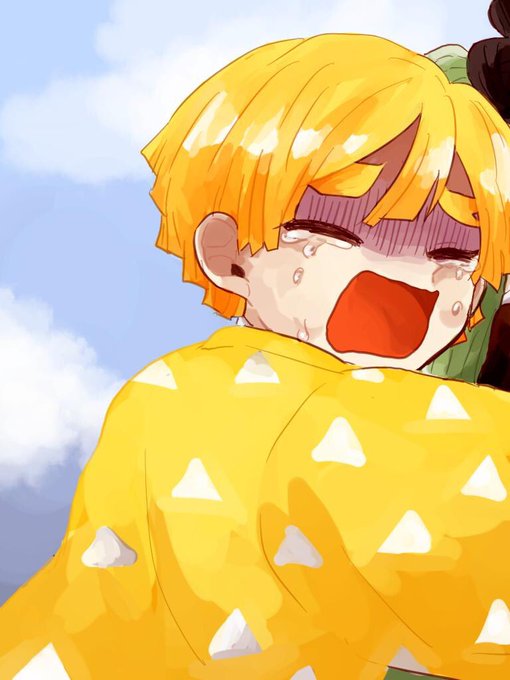 吉屋しよ子さんがTwitterに投稿した我妻善逸(鬼滅の刃)のイラスト。