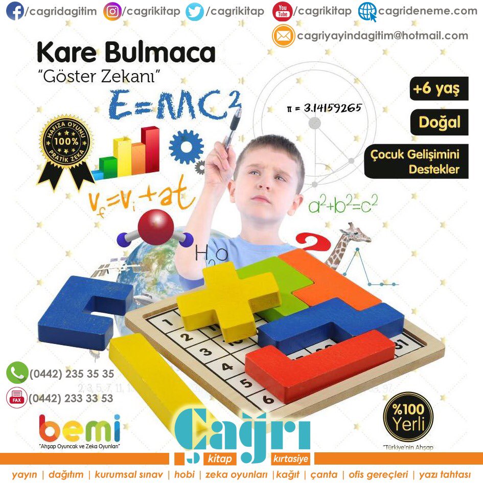 Ahşap Oyunlar ve Zeka Oyunlarının Bölge Dağıtımını Yapmaktayız.
<a href="/cagrikitap/">ÇAĞRI KİTAP ERZURUM</a> 
#erzurumunkitapçısı #erzurumdaeğitimintekortaknoktası #erzurumkitapfuarı #sendeçağrıyakulakver #zekaoyunları #ahşapoyuncak #bemi