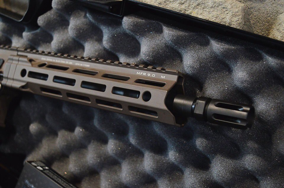CenterTarget's tweet photo. The @DanielDefense DDM4V7 pistol has a 10.3” barrel and the MFR 9.0 rail for fast handling, accuracy, and reliability and compatibility with a wide variety of muzzle devices. It is an absolute MUST SEE to appreciate the quality and beauty of this rifle, it won't be here long! https://t.co/POTTZIUXjb
