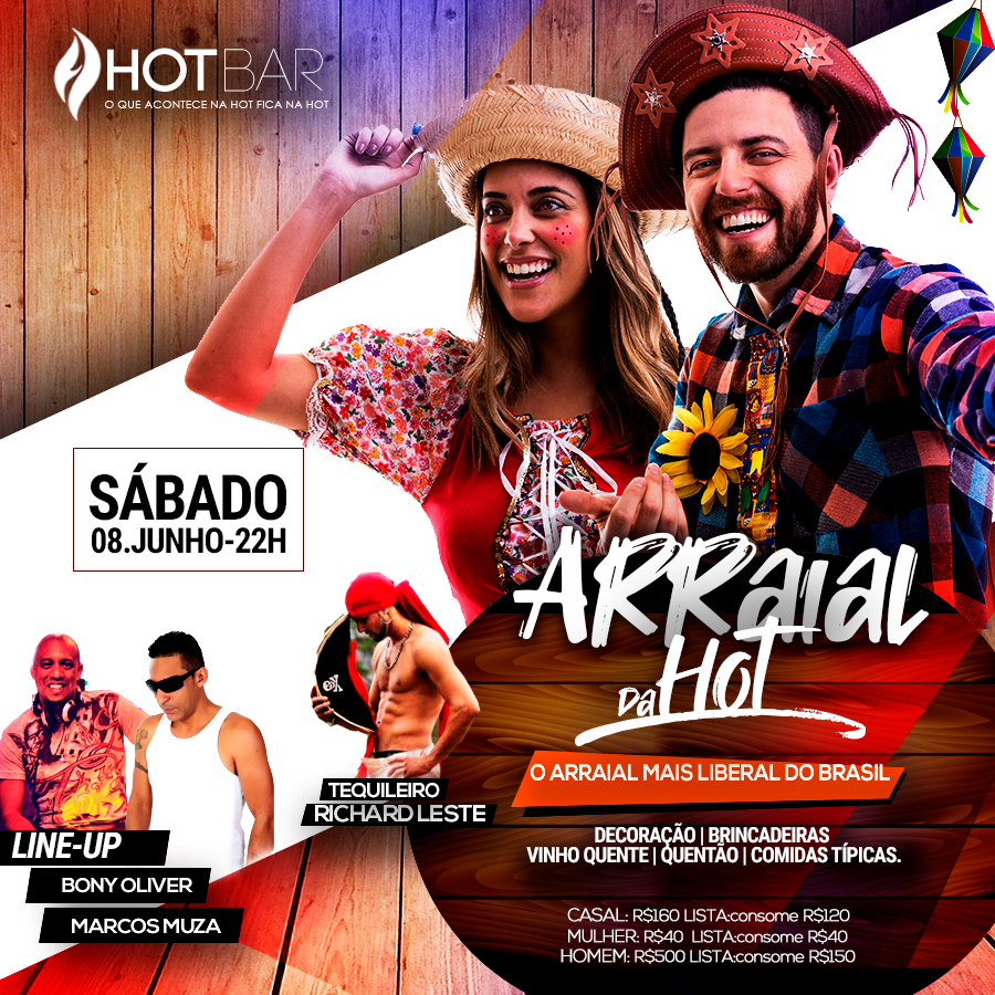 hotbarsp's tweet photo. Sábado picante e animado, nossa quarta noite de Arraial aqui na Hot Bar, não perca essa noite de diversão e ousadia.
Para mais informações ou nomes para a lista, temos nosso whatsapp: 11 95039-9869.
#sábadounahot #vemprahot #arraialdahot #hotbarsp https://t.co/YY7V50olHA