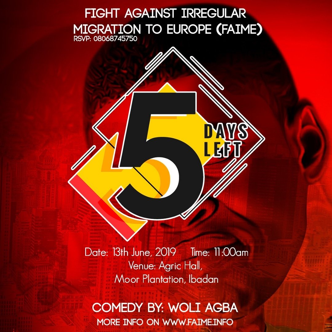 YeessiNGO's tweet photo. 5 days to go, #FAIME, at the Federal College of Agriculture, Moor Plantation Ibadan. Fight Against Irregular Migration to Europe. https://t.co/k0dIxxjazk