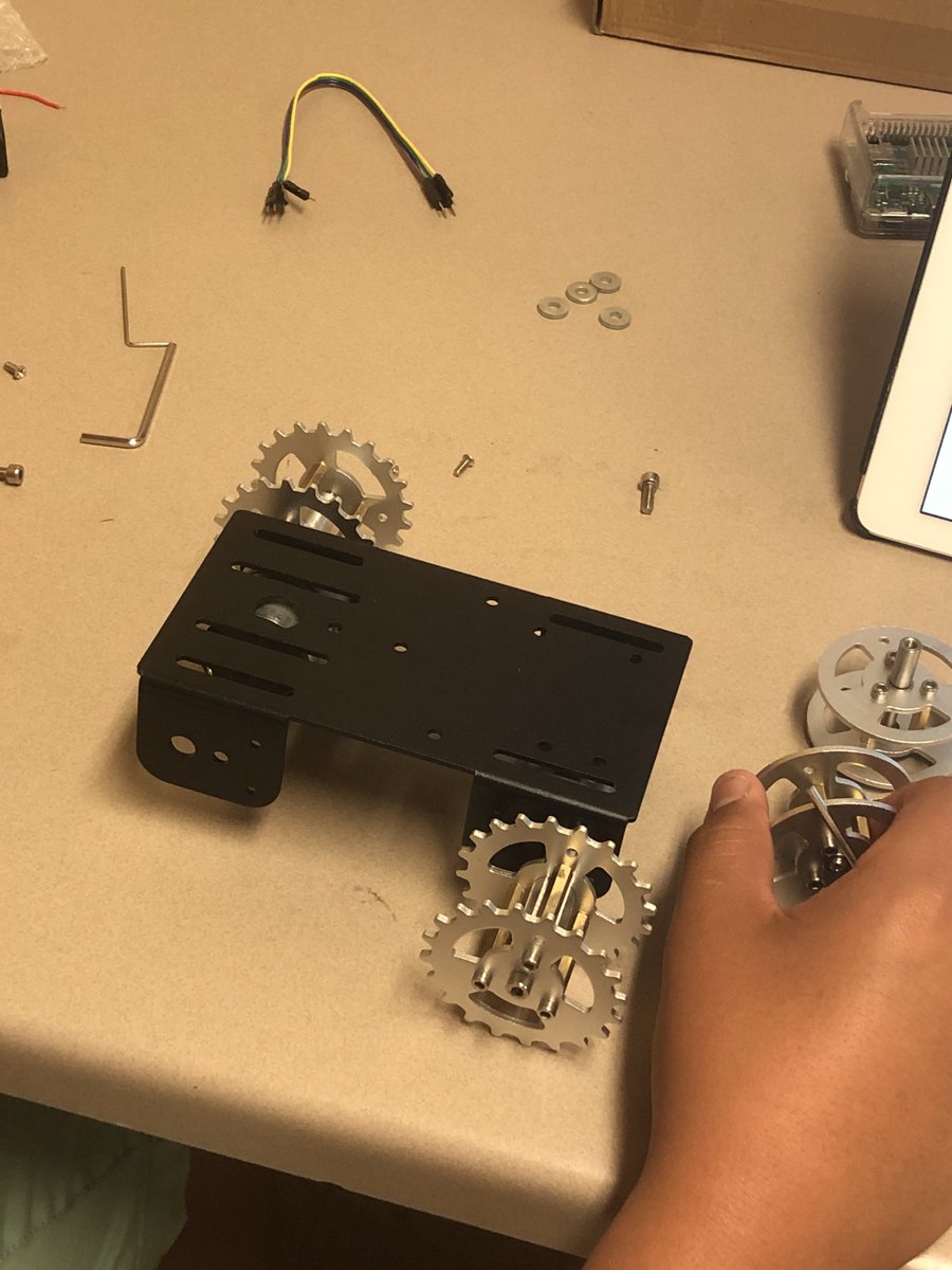 CodeForce1's tweet image. 1 prototype complete. Engineering of the rovers chassis has begun.
#summerrobotics #codeforce