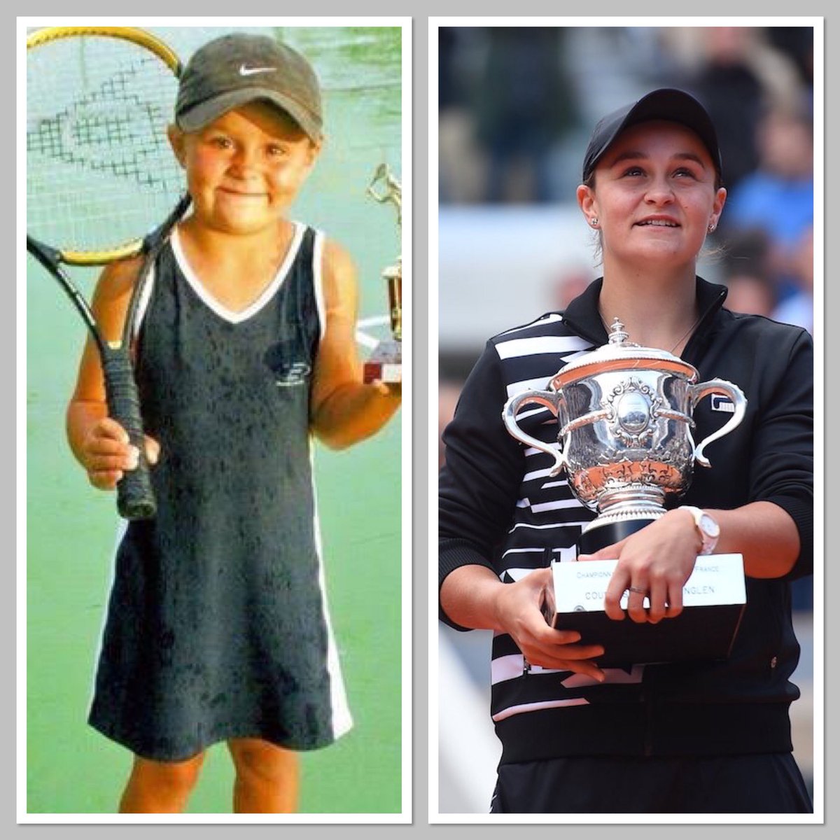HawthornFC73's tweet photo. Dreams do come true @rolandgarros @ashbar96 #tennis #RollandGarros2019 #BartyParty https://t.co/L5I1uyRN1K