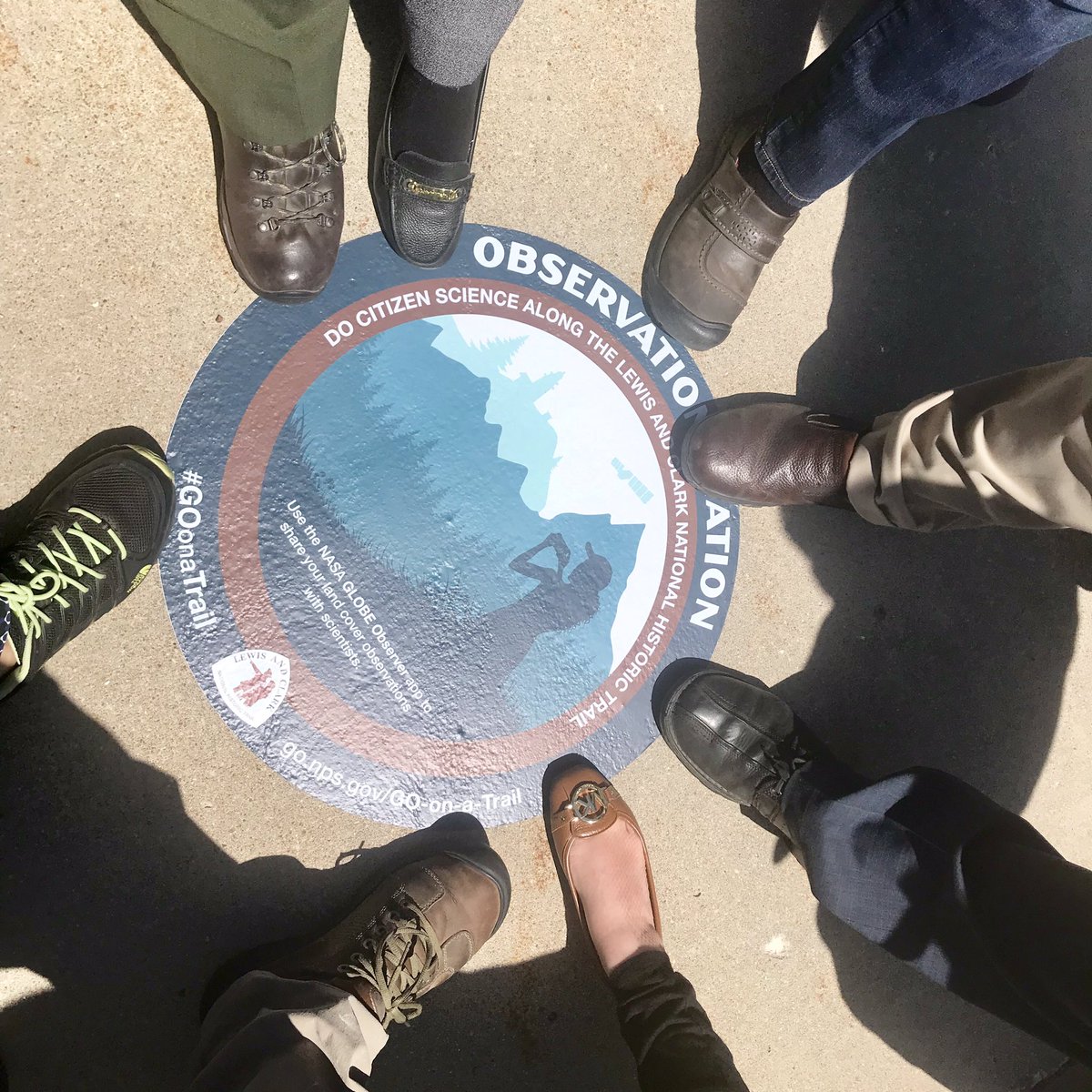 LewisClarkTrail's tweet image. Our staff gave it a go - all “feet” in!