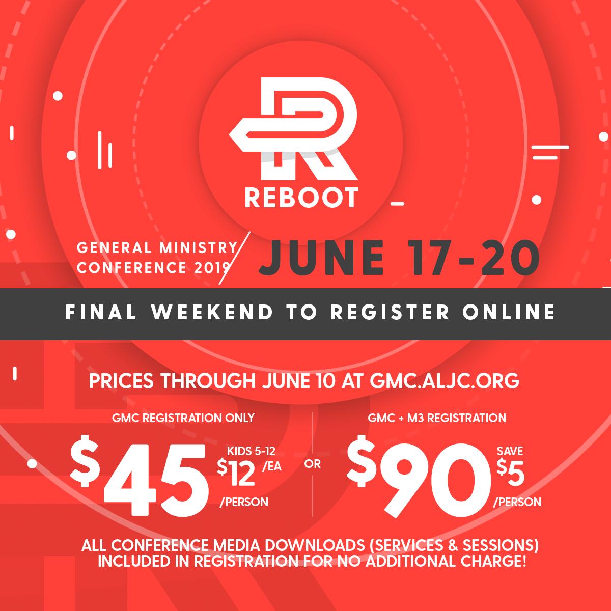 ALJCorg's tweet image. Can you believe it? We're only a little over a week away from #GMC19! And that means this is the FINAL weekend for online registration (and your chance to save)! Register at gmc.aljc.org before midnight on Monday, June 10. We can't wait to see you!