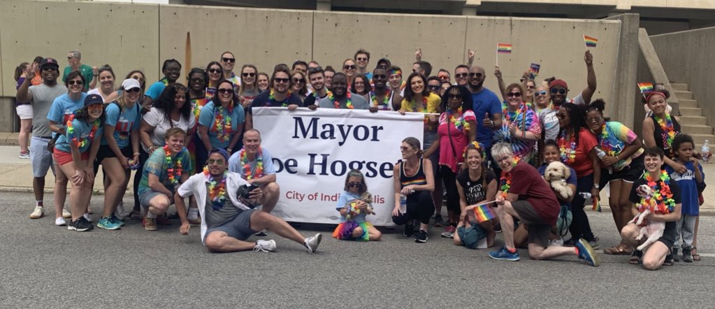 IndyMayorJoe's tweet photo. Proud to have the diversity of city government, celebrating the diversity of our city this morning. As we remember the 50th anniversary of Stonewall, we honor those who walked before us and charge forward, toward the work left to do. - Joe https://t.co/IdXXdbotfR