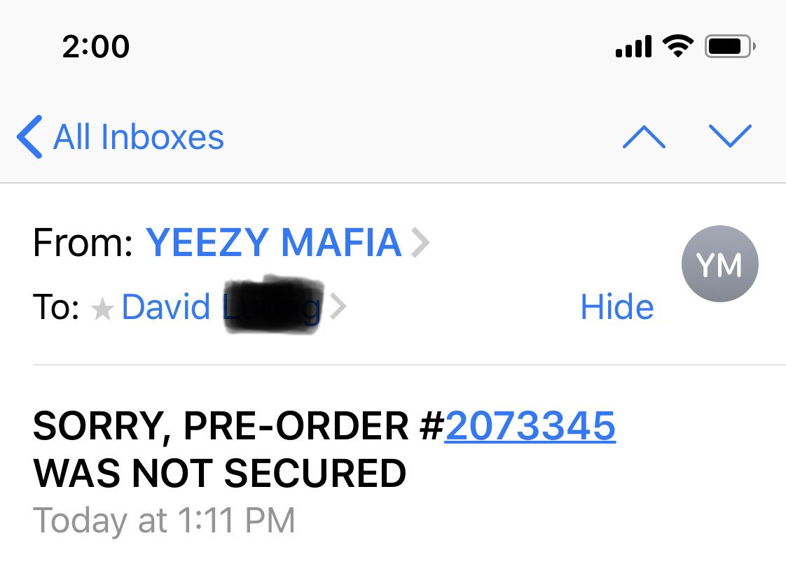 davidluong's tweet photo. Worst e-mail ever. This is the third time in a row :( @theyeezymafia #WhyFamWhy https://t.co/3ecRZvLhrR