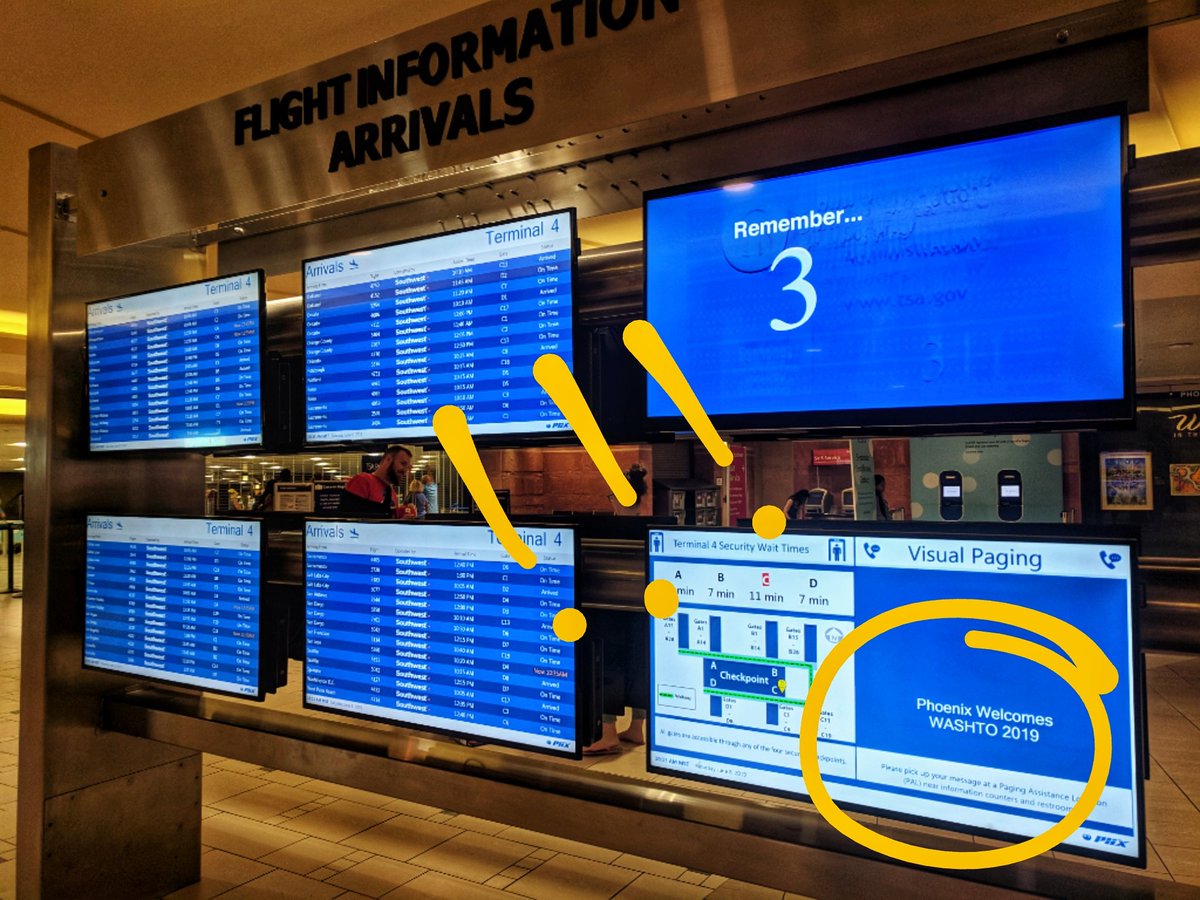 Thanks to <a href="/PHXSkyHarbor/">Phoenix Sky Harbor International Airport</a> for the warm (pun intended) welcome! #WASHTO2019 #phoenix