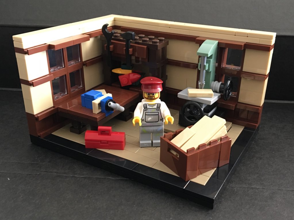 olivercgoetz's tweet image. Started on the first set of the @BrickLink AFOL Designer Program.
This lovely vignette by @BrickJonas_HU takes us back to the beginning of the @LEGO_Group, depicting #LEGO founder Ole Kirk Christiansen in his workshop.
#AFOLDesignerSets